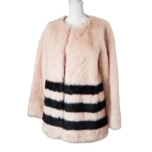 Stella + Lorenzo Jackets & Blazers - Stella + Lorenzo Fur Jacket Pink and Black